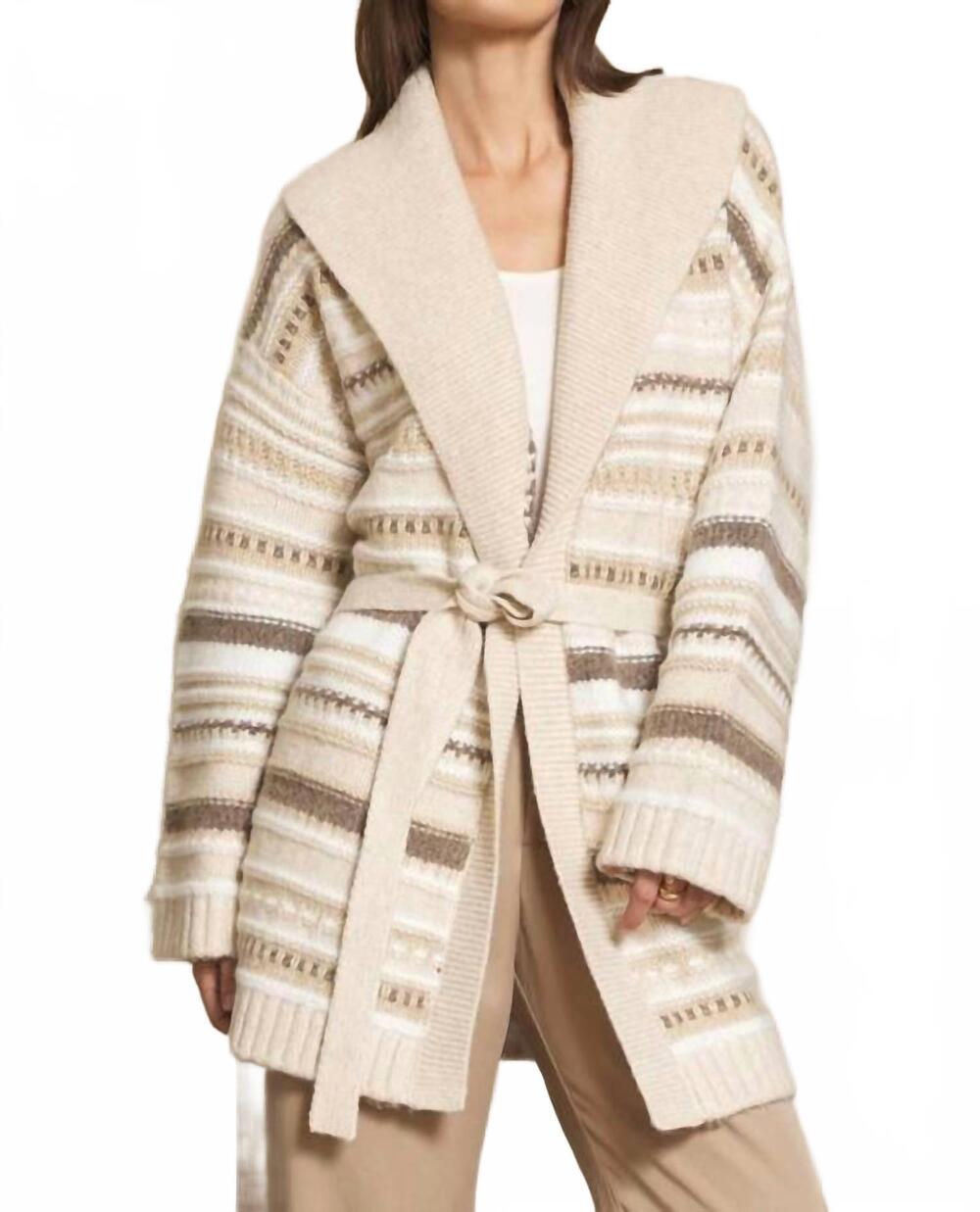 NEW STITCHES & STRIPES everett wrap cardigan in walnut